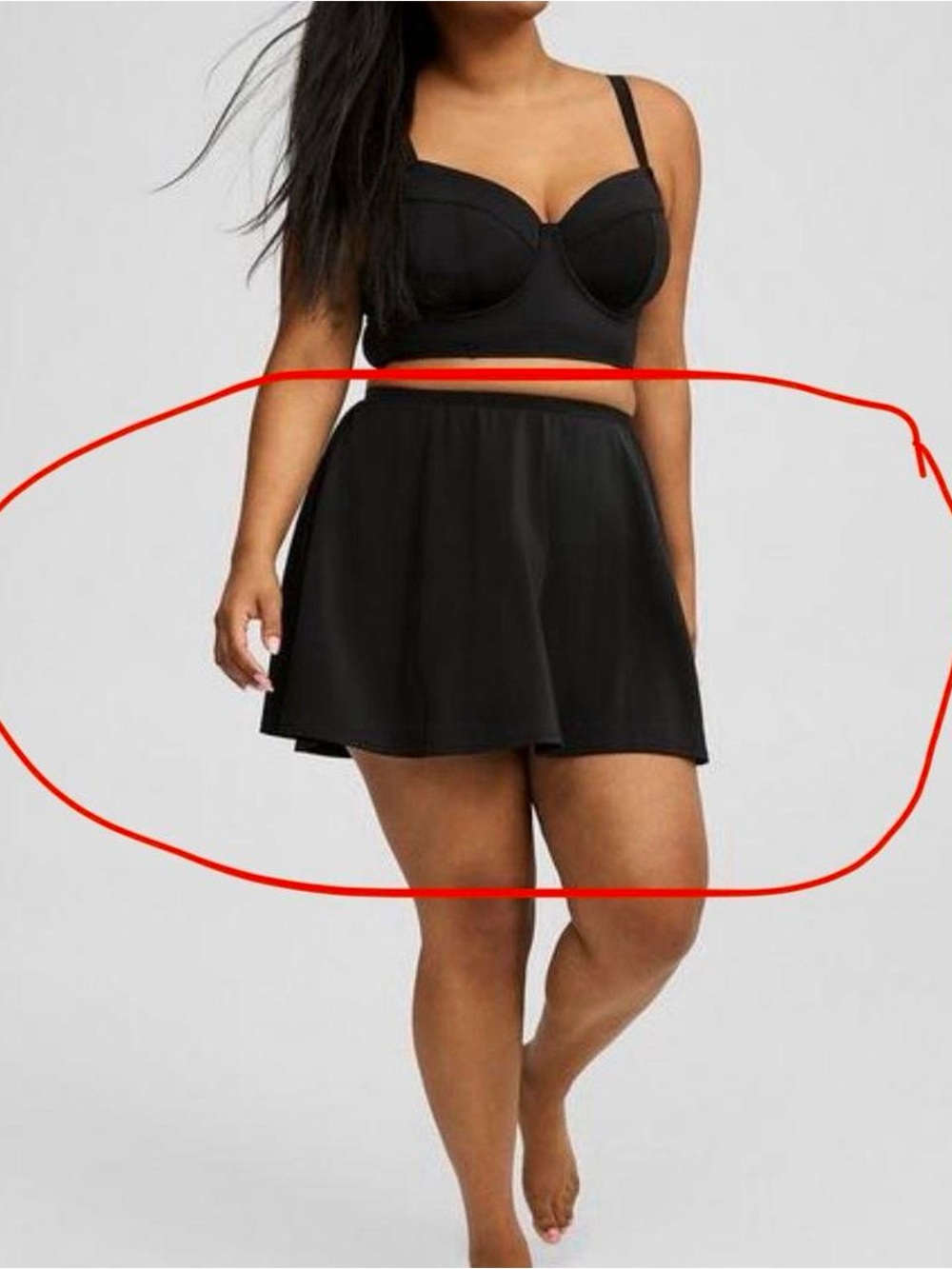 Torrid swim skirt featuring built-in swim shorts